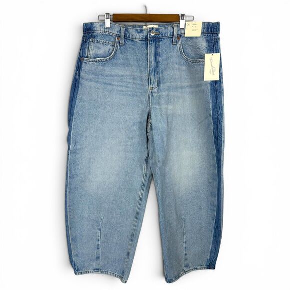 Universal Thread Denim - easy barrel leg jeans high rise slim hip & thigh light wash 16 boho summer jeans
